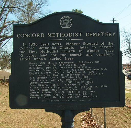 Concord Methodist Cemetery BCHS 